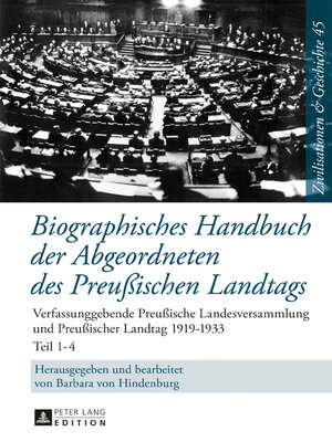 cover image of Biographisches Handbuch der Abgeordneten des Preußischen Landtags